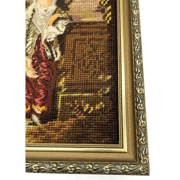VINTAGE Thomas Gainsborough "Blue Boy" & “The Mrs. Graham” Framed Needlepoint Se - Picture 3 of 9